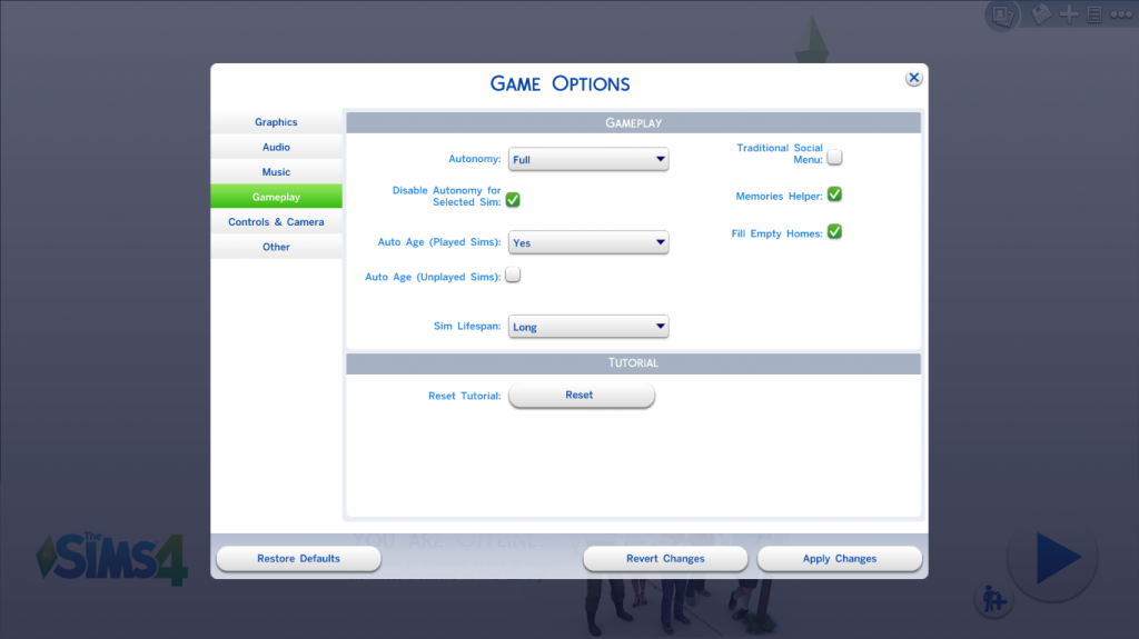 Hướng dẫn chỉnh Tuổi thọ (Age) và Độ tự chủ (Autonomy) The Sims 4