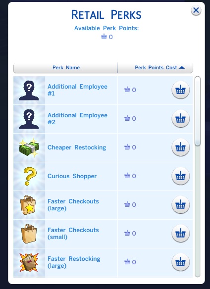 Mod mua điểm Perk Point shop không mất tiền Sims 4