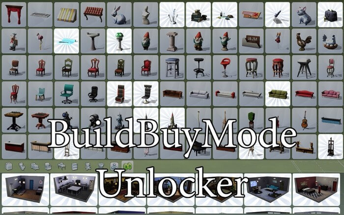 Mod unlock các đồ vật trong Buy/Build Mode The Sims 4